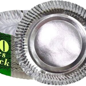 Paper plate silver big (50 pcs.), 1 Packet