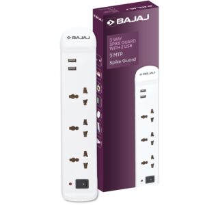 BAJAJ 3 WAY SPIKE AND SURGE GUARD WITH 2 USB