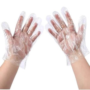 PLASTIC TRANSPARENT HAND GLOVES 100 Pcs Pack (PAC)